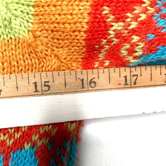 Cardigan Sweater Womens Multicolor Llama Rainbow Long Sleeve Hooded Boho S - Picture 11 of 11